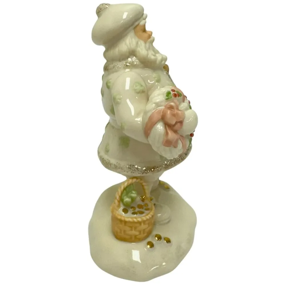 Vintage 2002 Lenox‎ A Merry Irish Santa Porcelain Figurine Clover Wreath 5”
